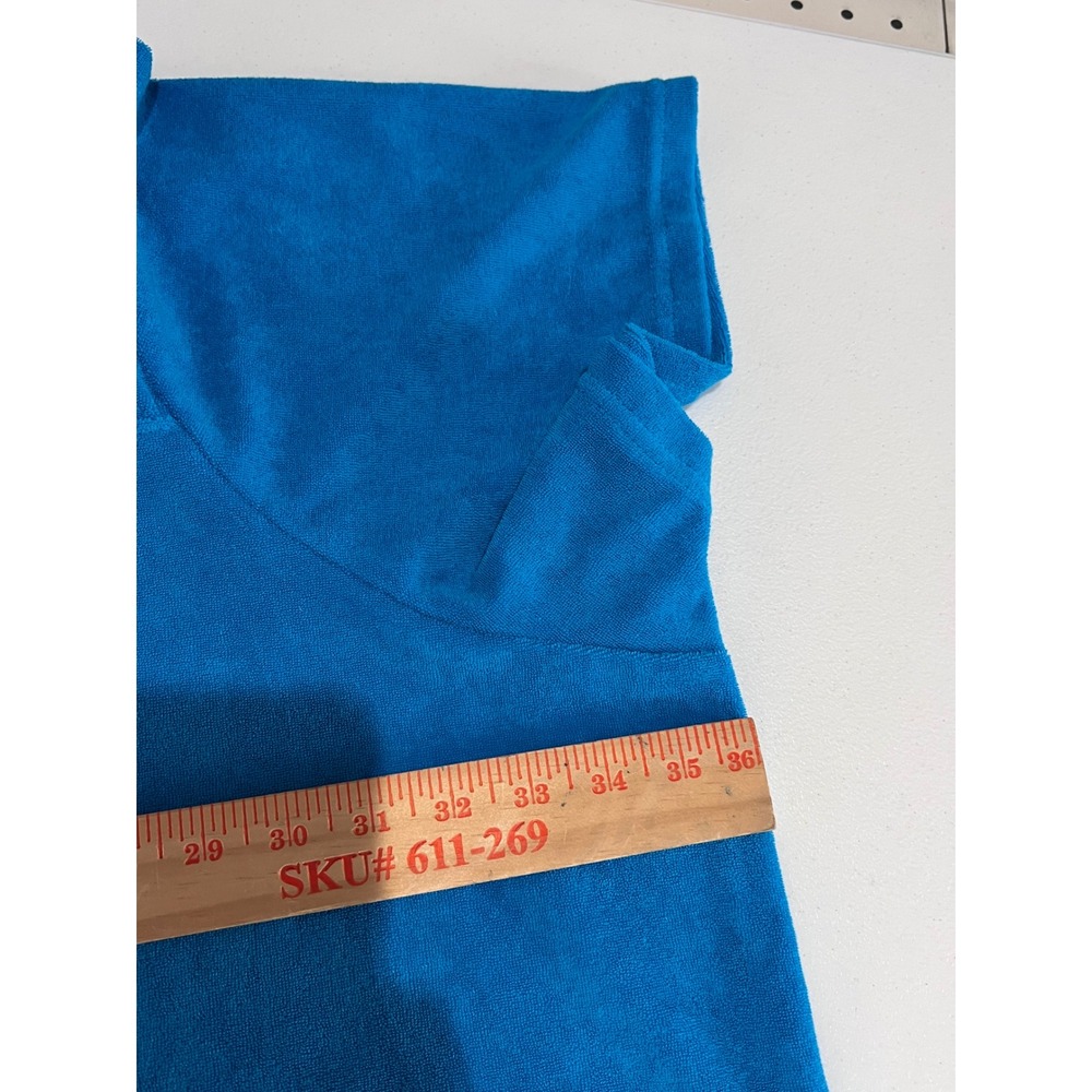 NWT Swimsuits For All Womens Blue Terry Cover Up Hoodie Zip Swim Cover Sz 38/40 - Picture 11 of 12